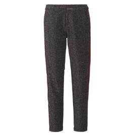 Calças TAPERED LUREX PANTS WITH VELVET SIDE PANEL  Cinza Disponível em tamanho para senhora. S,M,L,XS.Mulher > Roupas > Calças