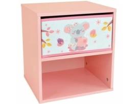 Mesa de Cabeceira FUN HOUSE Cally Mimi Koala Cor de Rosa 36x33x30 cm