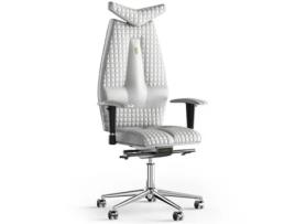 Cadeira de Escritório Ergonómica KULIK SYSTEM Jet Stitching Couro (Branco -130x50x50cm)