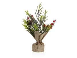 Planta Decorativa VERSA Linho Metal Plástico Cimento 13x32x13 cm