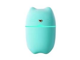 Humidificador VANJL Difusor de Óleo de Aroma Pulverizador de Névoa Gato de Desenho Animado300Ml-Verde