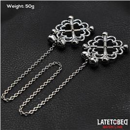 Pinzas de Metal para Pezones con Cadena y Cascabeles