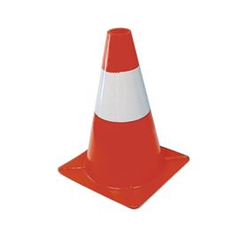 Cone de Sinalização em Polietileno Branco / Vermelho 30cm