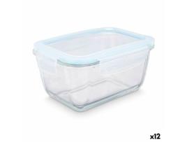 Lancheira Transparente Silicone Vidro de Borosilicato 950 ml 18 x 8,8 x 13,5 cm (12 Unidades)