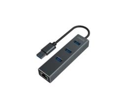 Hub Usb 4 Portas SAVIO Ak-58 Ethernet Rj-45 Cinzento