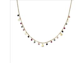 Colar Natsad Of Silver 925 e Multicolor Crystal Terminou Banheiro Gold 18K