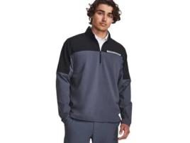 Casacos Under Armour Golf Jaqueta Corta-Vento com Meio Zíper Storm Windstrike Preto Xl