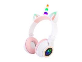 Auriculares Bluetooth NANA JST-27 (Over Ear - branco rosa)