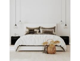 MAISON EXCLUSIVE Mesas de Cabeceira com Gavetas 2 Pcs Preto