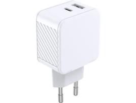 Carregador Doméstico Duplo Usb Pd Power Delivery Reciclado BIGBEN CONNECTED Branco