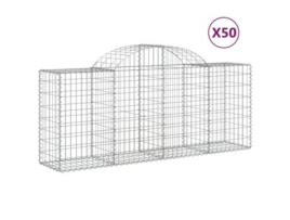 MAISON EXCLUSIVE Cestos Gabião Arqueados 50Pcs 200X50X80/100Cm Ferro Galvanizado