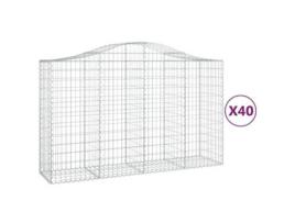 MAISON EXCLUSIVE Cestos Gabião Arqueados 40 Pcs 200X50X120/140 Ferro Galvanizado