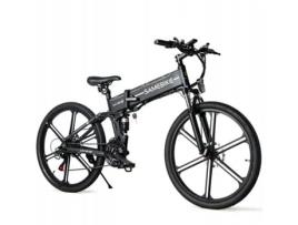 Bicicleta Elétrica Preta (Velocidade Máxima: 30Km/h - Alcance: 100Km) SAMEBIKE LO26 II
