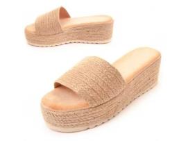 Sandálias Tacão de Mulher BOZOOM Confortável Montevita Beige Bege (38)