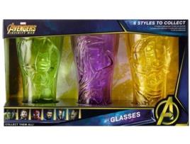 Conjunto 3 Copos Marvel Avengers 495Ml Hulk Groot Thor