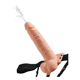 FETISH FANTASY SERIES - ARNÊS AJUSTÁVEL PÉNIS REALÍSTICO COM BOLAS SQUIRTING 19 CM