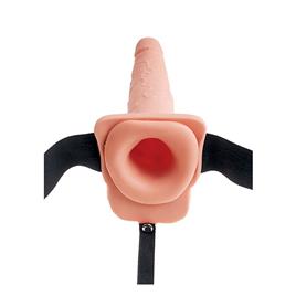 FETISH FANTASY SERIES - ARNÊS AJUSTÁVEL PÉNIS REALÍSTICO COM BOLAS SQUIRTING 19 CM