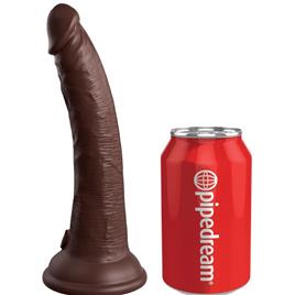 KING COCK ELITE - DILDO DE SILICONE REALÍSTICO 17,8 CM CASTANHO