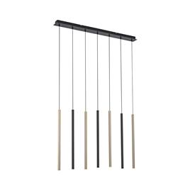 Hanging lamp black with brass incl. LED dimmable 7-light - Bea