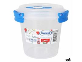 Lancheira Hermética Tontarelli Fresh System Iogurte 640 ml 13,6 x 12,4 x 11,3 cm (6 Unidades)