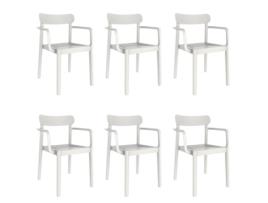 GARBAR Elba Poltrona Interior e Exterior Set 6 Branco