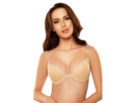 Soutien de Mulher VIVISENCE Push Up Armação Sem Alças Fecho Frontal Bege (80B)