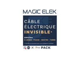 Cabo elétrico ultraplano invisível 2M 230V / 16A 3 linhas desaparece sob papel de parede pintado e azulejos MAGICELEK