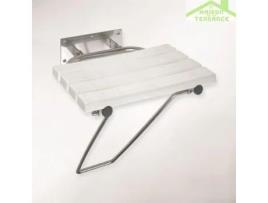 Assento de chuveiro reversível com suporte, aço inoxidável