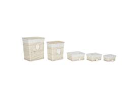 Conjunto de Cestos Home ESPRIT Creme Natural 47 x 35 x 55 cm