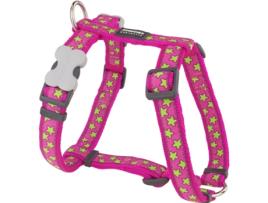 Arnês para Cães Red Dingo STYLE STARS LIME ON HOT PINK 36-54 cm 30-48 cm