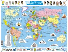 Puzzle LARSEN Maxi La-K1-Nl em Forma de 107 Peças Mapas