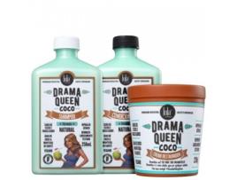 Kit Lola Cosmetics Drama Queen Coco Shampoo Condicionador e Creme Restaurador LOLA COSMETICOS