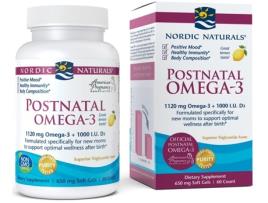 Pós-natal Ômega-3 Limão 1120 Mg 60 Cápsulas Softgel NORDIC NATURALS