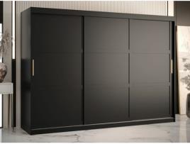 Roupeiro Hartford G114 MOVEIS.PT Deslizante Preto 250x200x62 cm