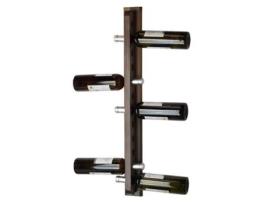 Garrafeira de parede para 12 garrafas em pinho em três cores - 250530 (Cor e textura: Madeira de nogueira escura) ZONAWINE