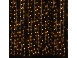 Cortina Led Branco Quente 2Mtx1.5Mt Cabo Borracha Branco DECATILUM