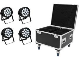 Acessório de Iluminação EUROLITE 4X Akku Ip Par 14 Hcl Quickdmx + Case