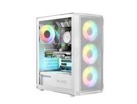 Caixa Semitorre Atx LOGIC Portos Argb Branco Preto