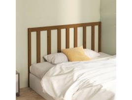  - Cama com Cabeceira Mel CLICK AND BUY Madeira de Pinho Maciça Castanho (126x4x100cm)