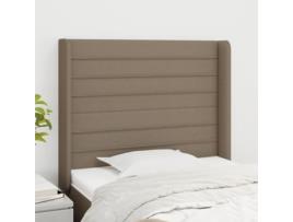  - Cama com Cabeceira Abas Cinza Acastanhado CLICK AND BUY Tecido Cinzento (103x16x118)