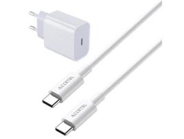 Carregador Base Type-C Fastcharge para iPhone 15 Pro ACCETEL Branco