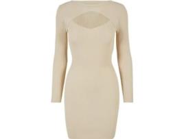 Vestido de Mulher URBAN CLASSICS Recortes Malha Branco (XL)