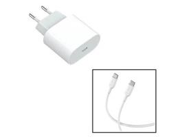 Carregador Base Type-C Fastcharge Carregamento Tecnologia para iPhone 15 Plus LEKUS Branco