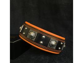 Coleira The Eros Preto-Laranja BESTIA CUSTOM DOG GEAR XXL