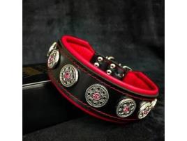 Coleira The Bijou Preto e Vermelho BESTIA CUSTOM DOG GEAR XL