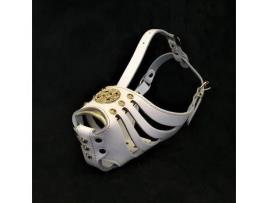 Açaime The Maximus Basket Branco-Dourado BESTIA CUSTOM DOG GEAR L