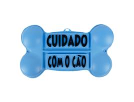 Placa Cuidado com O Cao Plastico Forma de Osso