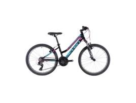 Bicicleta ELEVEN Pro Lady 24 Al Vb Preta Azul Bebe Brilho