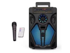 Coluna Wireless Portátil com Luz Led 8W KIMISO Qs-7807 Preto