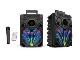 Coluna Wireless Portátil com Luz Led 8W KIMISO Qs-7806 Preto